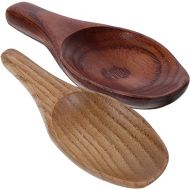 STOBOK Tea Shovel 2 Pcs Mini Wooden Wooden Scoops Bath Salt Washing with Handle for Sugar Cooking Coffee Bean Scooper