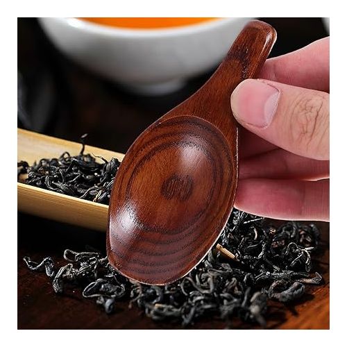  STOBOK Tea Shovel 2 Pcs Mini Wooden Wooden Scoops Bath Salt Washing with Handle for Sugar Cooking Coffee Bean Scooper