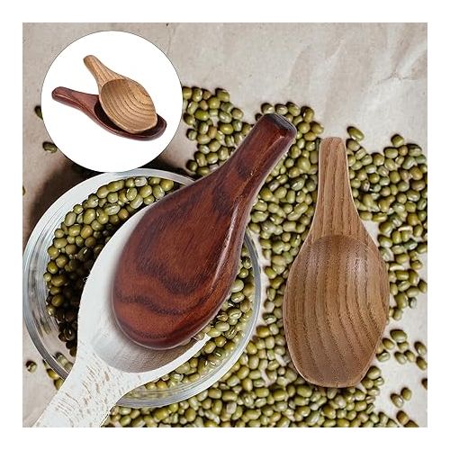  STOBOK Tea Shovel 2 Pcs Mini Wooden Wooden Scoops Bath Salt Washing with Handle for Sugar Cooking Coffee Bean Scooper