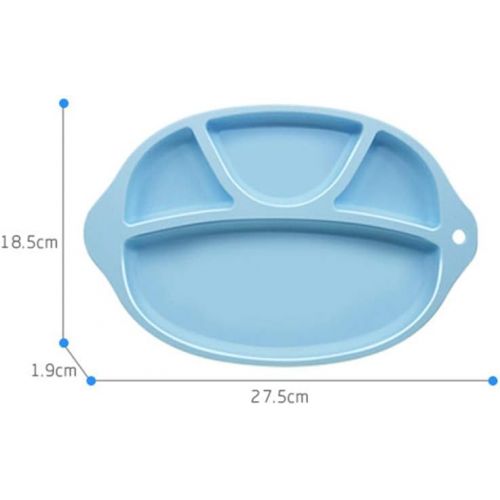  STOBOK Silicone Divided Plates Baby Feeding Bowls Dishes for Toddler Kids (Blue)