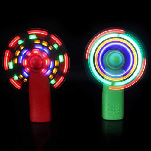  STOBOK 2 stuecke Mini Handheld Fan LED leuchten Fan Tragbare Persoenliche Fan fuer Kinder Office Home Outdoor Reise (zufallige Farbe)