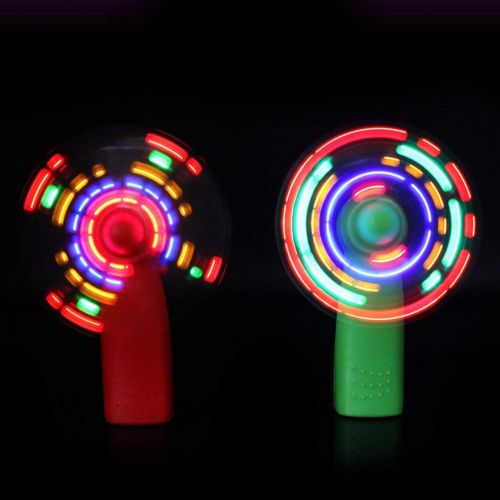  STOBOK 2 stuecke Mini Handheld Fan LED leuchten Fan Tragbare Persoenliche Fan fuer Kinder Office Home Outdoor Reise (zufallige Farbe)