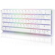 STOGA 60% Gaming Keyboard, RGB Mechanical Keyboard, Small 61-Key Wired Brown Switch Mini Keyboard, White Computer Keyboard for Gaming/Office/PC/Mac