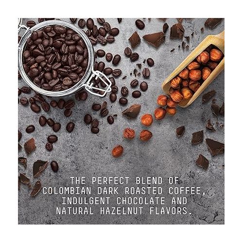  Stone Street Cold Brew Flavored Coffee, Natural Chocolate Hazelnut Flavor, Low Acid, 100% Colombian, Gourmet Coffee, Coarse Ground, Dark Roast, 1 LB