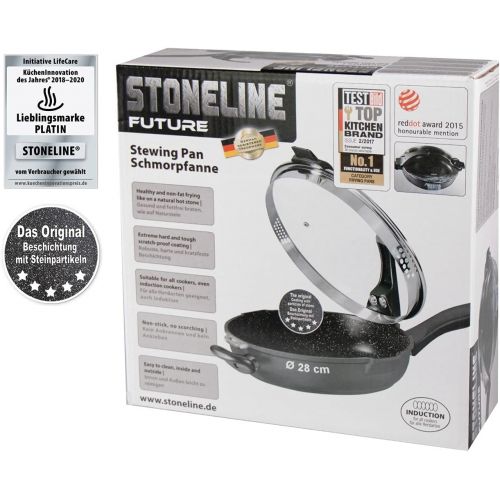  STONELINE FUTURE Schmorpfanne 28 cm, mit Siebglasdeckel, induktionsgeeignet