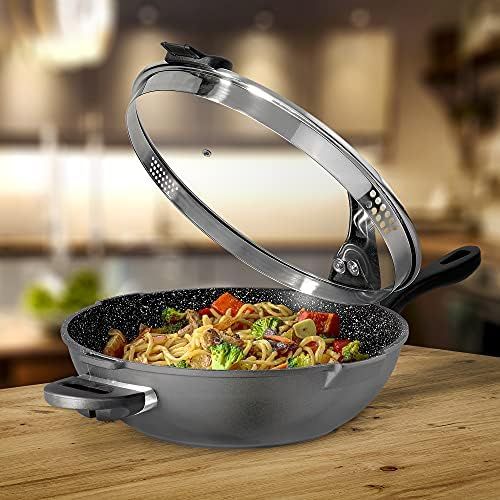  STONELINE FUTURE Wok 32 cm, mit Siebglasdeckel, induktionsgeeignet