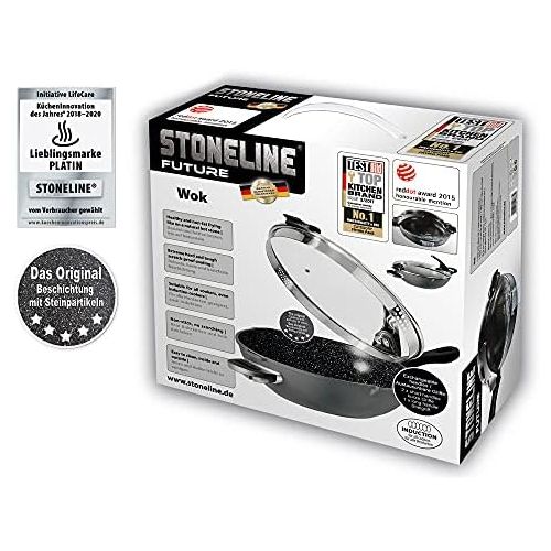  STONELINE FUTURE Wok 32 cm, mit Siebglasdeckel, induktionsgeeignet