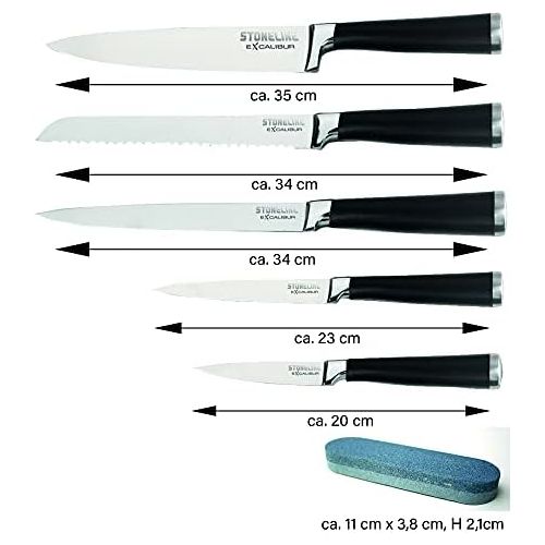  STONELINE EXCALIBUR Messerblock, bestueckt, 6-teilig