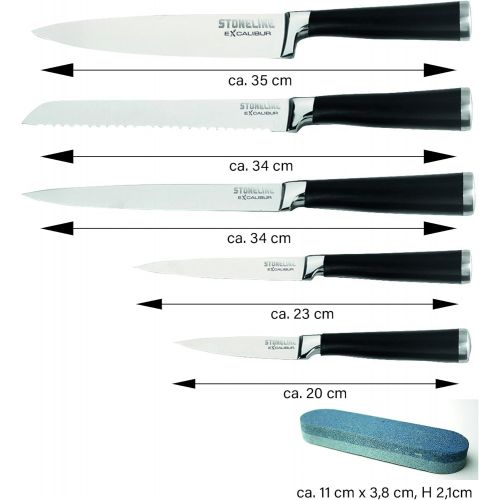  STONELINE EXCALIBUR Messerblock, bestueckt, 6-teilig