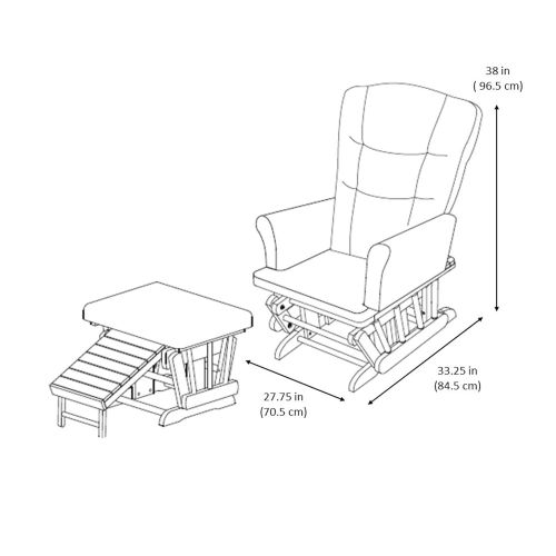  [아마존베스트]Storkcraft Graco Sterling Semi-Upholstered Glider and Nursing Ottoman, White/Gray Cleanable Upholstered Comfort Rocking Nursery Chair with Ottoman