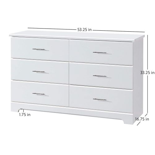  Stork Craft Storkcraft Brookside 6 Drawer Dresser, Kids Bedroom Dresser with 6 Drawers, Wood & Composite Construction, Ideal for Nursery Toddlers Room Kids Room, Pebble Gray