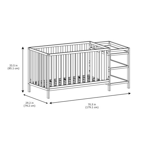  Stork Craft Storkcraft Pacific 4-in-1 Convertible Crib and Changer Black