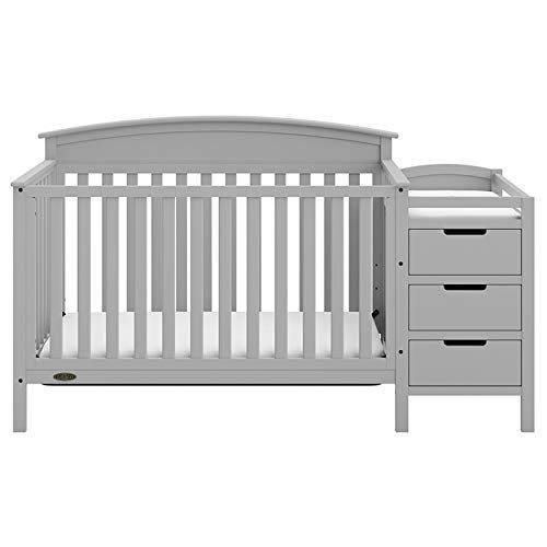 그라코 Graco Benton 5-in-1 Convertible Crib, Pebble Gray Easily Converts to Toddler Bed, Day Bed or Full Bed, 3 Position Adjustable Height Mattress