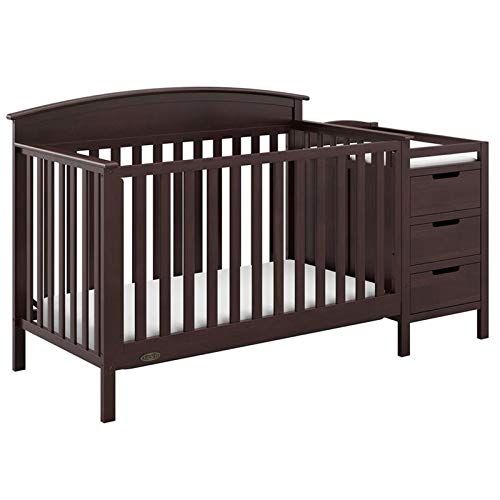 그라코 Graco Benton 5-in-1 Convertible Crib, Pebble Gray Easily Converts to Toddler Bed, Day Bed or Full Bed, 3 Position Adjustable Height Mattress