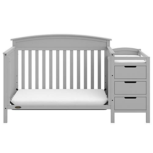 그라코 Graco Benton 5-in-1 Convertible Crib, Pebble Gray Easily Converts to Toddler Bed, Day Bed or Full Bed, 3 Position Adjustable Height Mattress