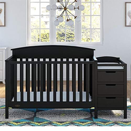 그라코 Graco Benton 5-in-1 Convertible Crib, Pebble Gray Easily Converts to Toddler Bed, Day Bed or Full Bed, 3 Position Adjustable Height Mattress