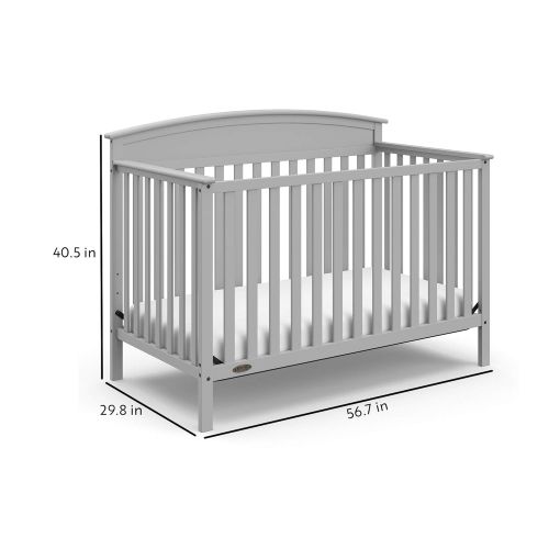 그라코 Graco Benton 5-in-1 Convertible Crib, Pebble Gray Easily Converts to Toddler Bed, Day Bed or Full Bed, 3 Position Adjustable Height Mattress