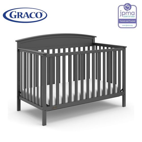 그라코 Graco Benton 5-in-1 Convertible Crib, Pebble Gray Easily Converts to Toddler Bed, Day Bed or Full Bed, 3 Position Adjustable Height Mattress