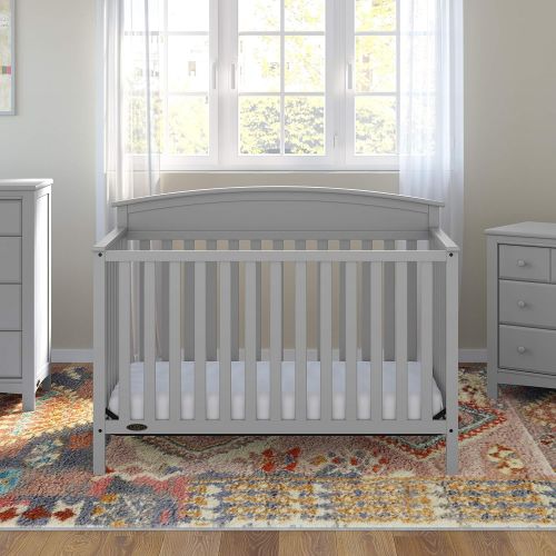 그라코 Graco Benton 5-in-1 Convertible Crib, Pebble Gray Easily Converts to Toddler Bed, Day Bed or Full Bed, 3 Position Adjustable Height Mattress