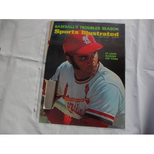  STP APRIL 10, 1972 SPORTS ILLUSTRATED MAGAZINE *COVER ONLY* FEATURING ST. LOUIS SLUGGER JOE TORRE* *BASEBALLS TROUBLED SEASON*