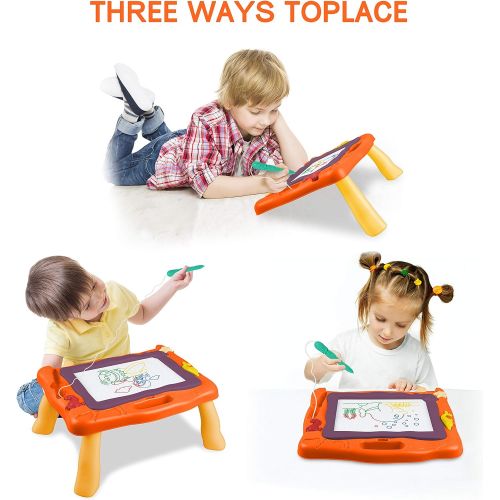  [아마존베스트]STREET WALK Magnetic Drawing Board Toy for Kids.Education Doodle Toys for Toddlers Learning,Colorful Erasable Magnet Writing Sketching Pad for 3 4 5 Year Old Boys Girls(Blue)