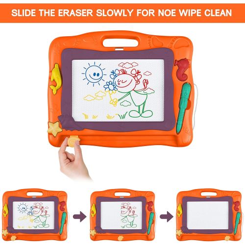  [아마존베스트]STREET WALK Magnetic Drawing Board Toy for Kids.Education Doodle Toys for Toddlers Learning,Colorful Erasable Magnet Writing Sketching Pad for 3 4 5 Year Old Boys Girls(Blue)