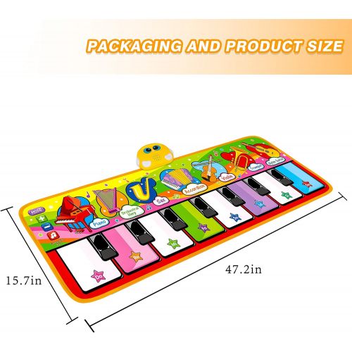  [아마존베스트]STREET WALK Musical Piano Dance Mat - Kids Musical Play Mats(59x24.6in) - Baby Music Keyboard Dance Touch Play Mat - Early Education Toys for 1 2 3 4 5 6 Year Old Toddler Girls Boy