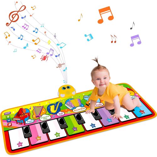  [아마존베스트]STREET WALK Musical Piano Dance Mat - Kids Musical Play Mats(59x24.6in) - Baby Music Keyboard Dance Touch Play Mat - Early Education Toys for 1 2 3 4 5 6 Year Old Toddler Girls Boy