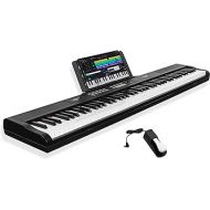 STRICH Digital Piano Keyboard - Full Size 88 Key Electric Keyboard with Semi-Weighted Sensitive Keys, Sustain Pedal, Music Rest - 900 Sounds, 700 Rhythms, Portable Design for Beginners, Black, SEP-150