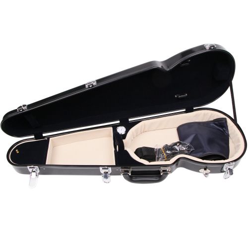  STRING HOUSE Fiberglass Violin Case Black Full Size (Black)