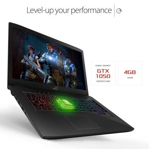 아수스 Asus ASUS ROG STRIX GL703VD 17.3” Gaming Laptop, GTX 1050 4GB, Intel Core i7 2.8 GHz, 16GB DDR4, 1TB FireCuda SSHD, RGB Keys