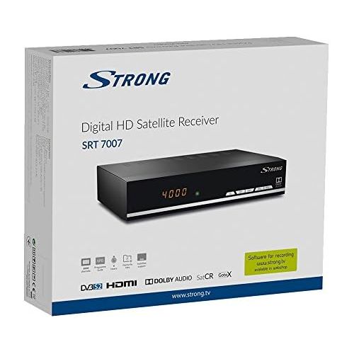  [아마존베스트]-Service-Informationen Strong SRT 7007 Digital HD Satellite Receiver with Display (Free-to-Air, HDTV, HDMI, Ethernet, USB Media Player, SCART) Black