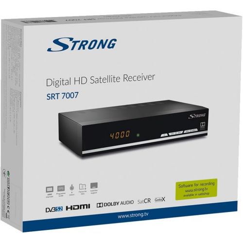  [아마존베스트]-Service-Informationen Strong SRT 7007 Digital HD Satellite Receiver with Display (Free-to-Air, HDTV, HDMI, Ethernet, USB Media Player, SCART) Black