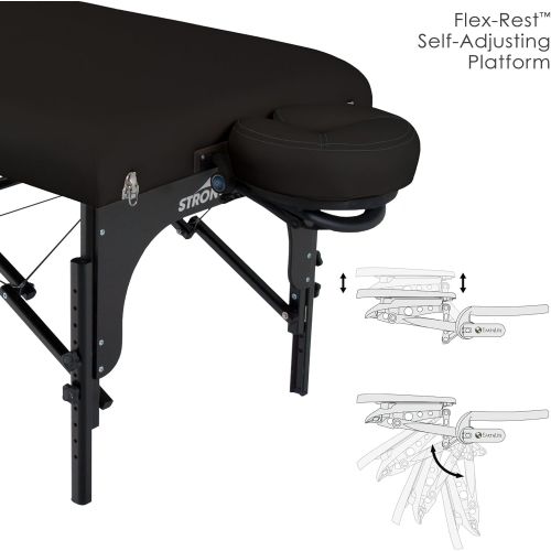  StrongLite Premier Portable Massage Table - Highest-Strength, 3 Deluxe Foam System, Incl. Flex-Rest Headrest and Memory Foam Pillow