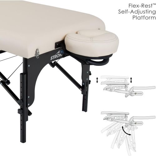  StrongLite Premier Portable Massage Table - Highest-Strength, 3 Deluxe Foam System, Incl. Flex-Rest Headrest and Memory Foam Pillow