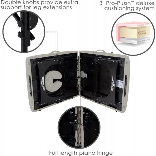  StrongLite Premier Portable Massage Table - Highest-Strength, 3 Deluxe Foam System, Incl. Flex-Rest Headrest and Memory Foam Pillow