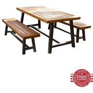STS SUPPLIES Picnic Table Set of 3 Outdoor Lawn Garden Yard Metal Frame Wood Furniture Picnic & Ebook by Easy2Find