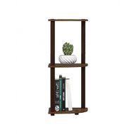 STS SUPPLIES LTD Corner Etagere Cabinet Low Bookcase Shelf Rack DVD CD Wood Corner Floor Stand 3 Tier Decor Storage Black Shelving & eBook by AllTim3Shopping.