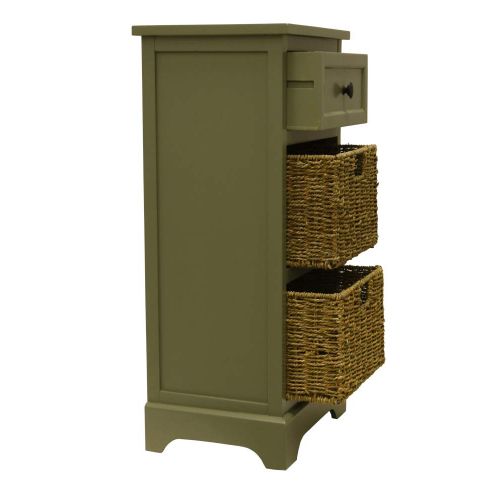  STS SUPPLIES LTD Deep 3 Drawer Dresser Bedroom Organizer Basket and Storage Shelves Slim Standing Cabinet Vertical Rack Green Contemporary Unit & Ebook by AllTim3Shopping.