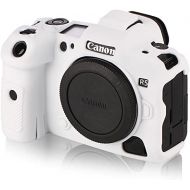 STSEETOP Canon R5 Case, Professional Silicone Rubber Detachable Protective Camera Case Cover, Compatible with Canon R5 (White)
