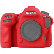 STSEETOP Nikon D500 Case, Professional Silicion Rubber Camera Case Cover Detachable Protective for Nikon D500 (Red)