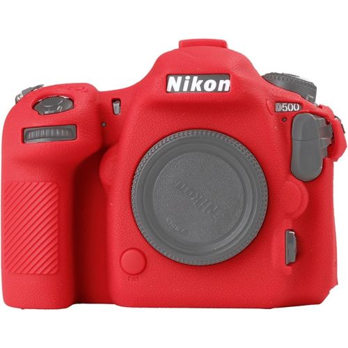  STSEETOP Nikon D500 Case, Professional Silicion Rubber Camera Case Cover Detachable Protective for Nikon D500 (Red)