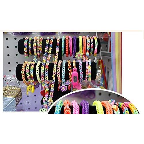  [아마존베스트]STSTECH DIY Loom Refill Kit for Crafting Gadgets Friendship Bracelet -5500 Rubber Bands Set with 6 Hooks,100 S-Clips,12 Silicone Charms,45 beads (12 Rainbow Colors)
