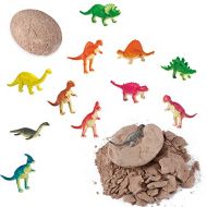 STSTECH Dino Eggs Excavation Set of 12 Dinosaurs Fossil Dig Up Kit for Bday Party Favors Archaeology Science STEM Gift (Dinosaur Dig Kit)