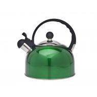 STUDIO SILVERSMITHS Tea Kettle Stainless Steel Whistling Teapot - 2.5 Liters, Jade