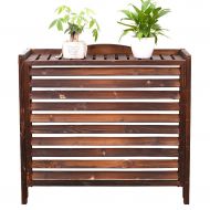 STURDY YYHJ Outdoor Wooden air Conditioner Rack Grid Anti-Corrosion Wooden air Conditioner Outer Cover Louver Solid Wood air Conditioner Cover Wooden Flower Stand for Indoors Plant