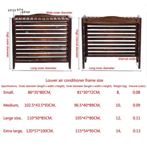  STURDY YYHJ Outdoor Wooden air Conditioner Rack Grid Anti-Corrosion Wooden air Conditioner Outer Cover Louver Solid Wood air Conditioner Cover Wooden Flower Stand for Indoors Plant