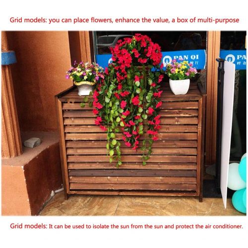  STURDY YYHJ Outdoor Wooden air Conditioner Rack Grid Anti-Corrosion Wooden air Conditioner Outer Cover Louver Solid Wood air Conditioner Cover Wooden Flower Stand for Indoors Plant