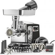 STX INTERNATIONAL Electric Meat Grinder - Size #12 - Model STX-4000-TB2-PD - STX International Turboforce II - Air Cooling Patent - Foot Pedal Control, 6 Grinding Plates, 3 Cutting Blades, Kubbe & S