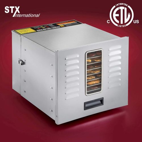  STX INTERNATIONAL STX International STX-DEH-1200W-XLS Dehydra Commercial Grade Stainless Steel Digital Food Dehydrator - 10 Trays - 1200 Watts - 165 Degree Fahrenheit - Jerky Safe with 15 Hour Timer